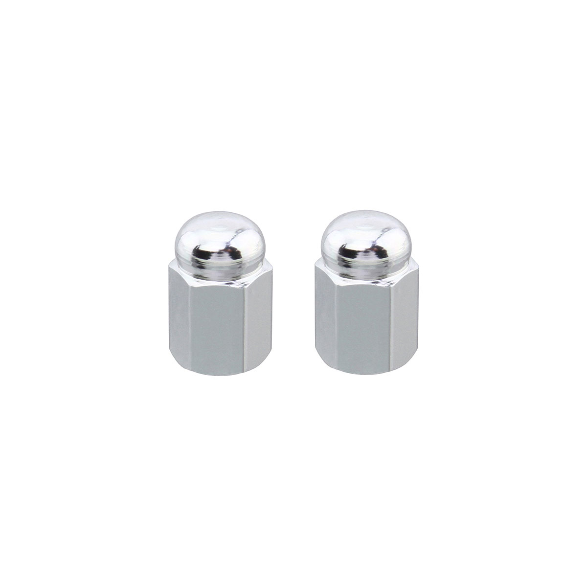 Hex Dome Valve Caps Chrome Schrader Valve.