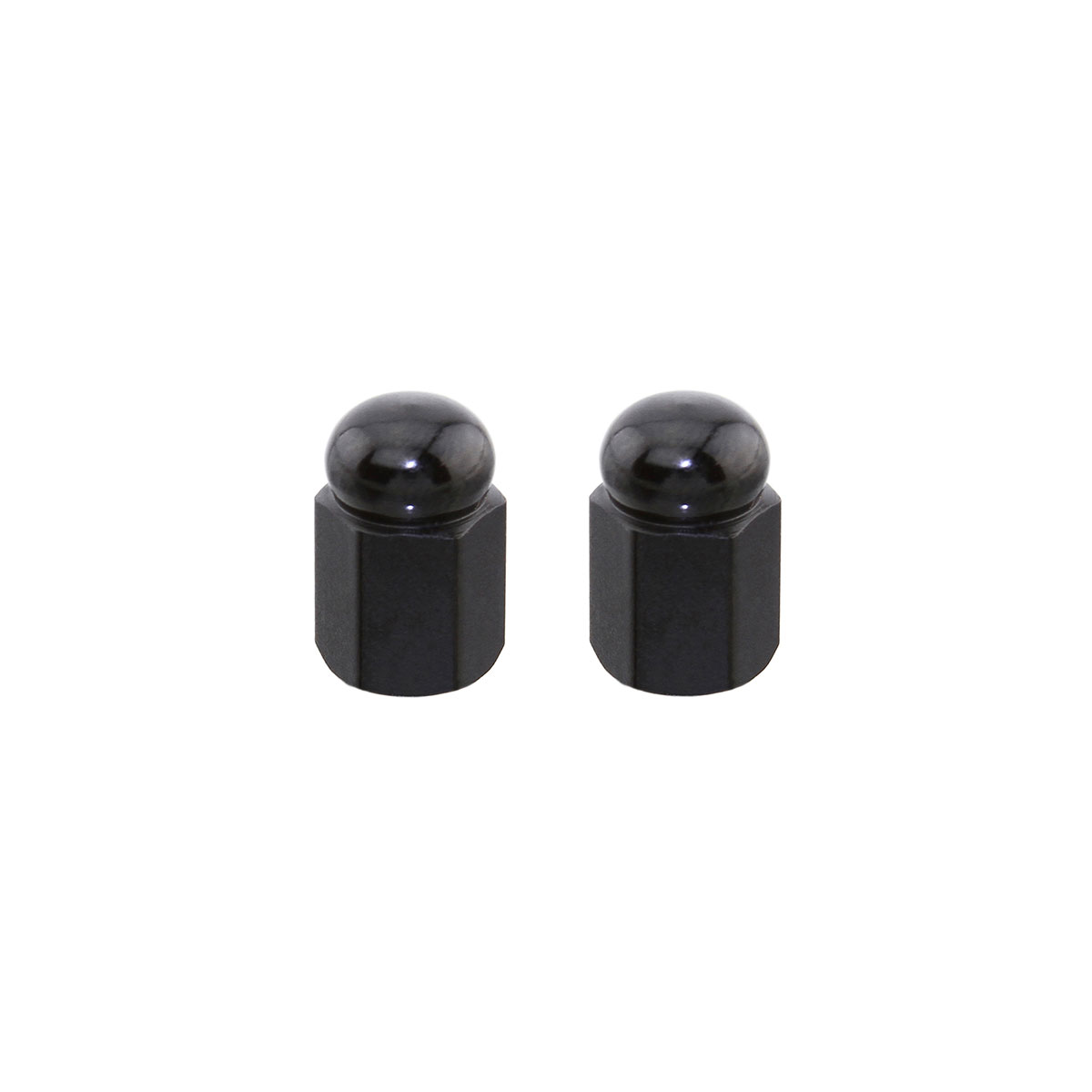 Hex Dome Valve Caps Black Schrader Valve.