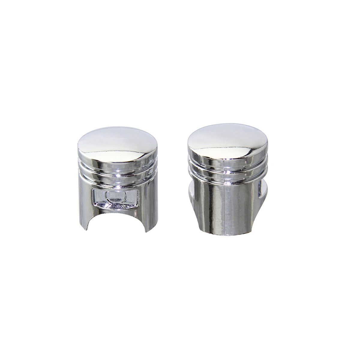 Piston Valve Caps Chrome Schrader Valve.