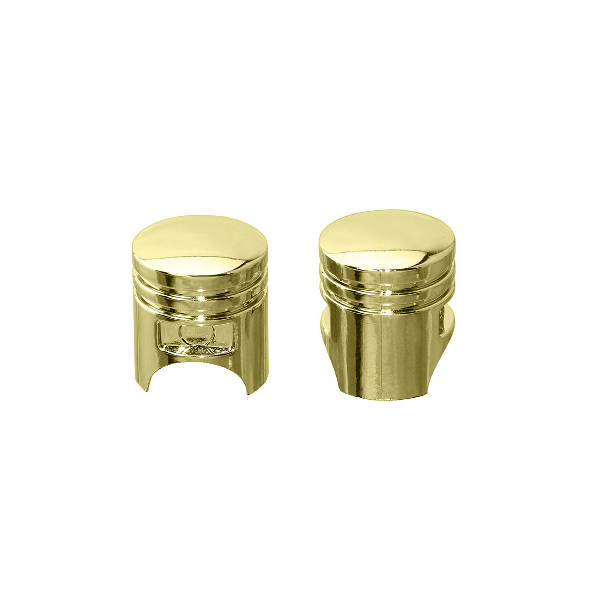 Piston Valve Caps Gold Schrader Valve.