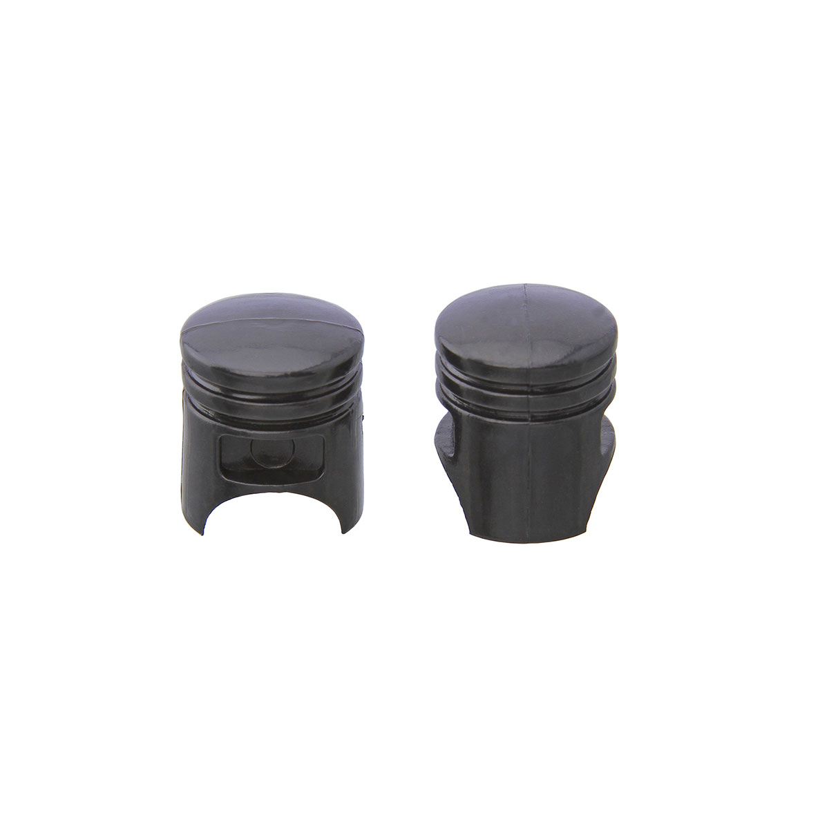 Piston Valve Caps Black Schrader Valve.