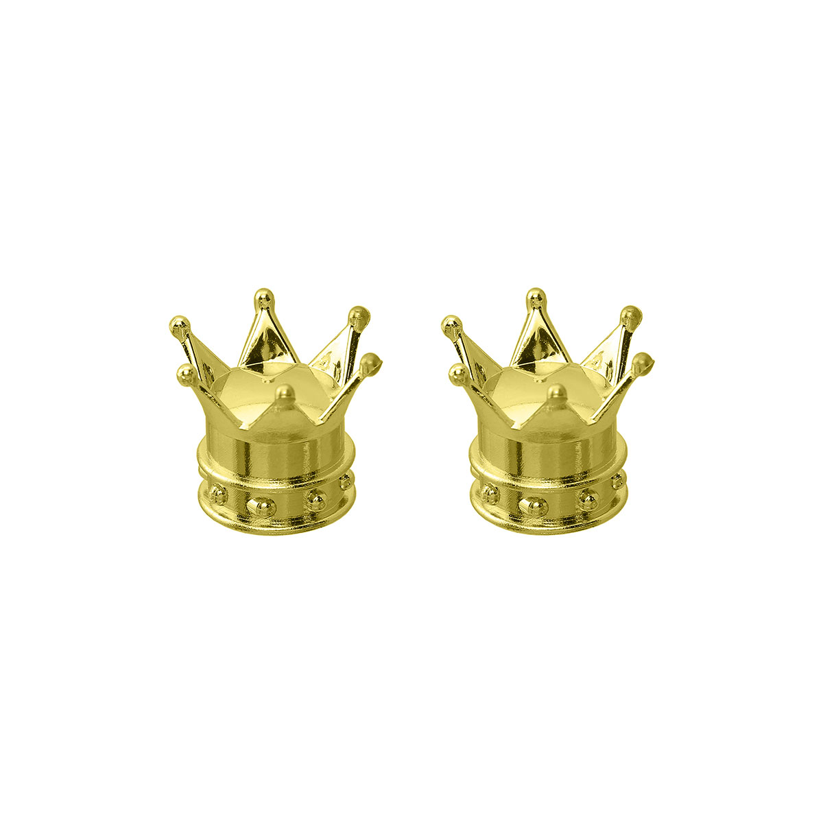 Crown Valve Caps Gold Schrader Valve.