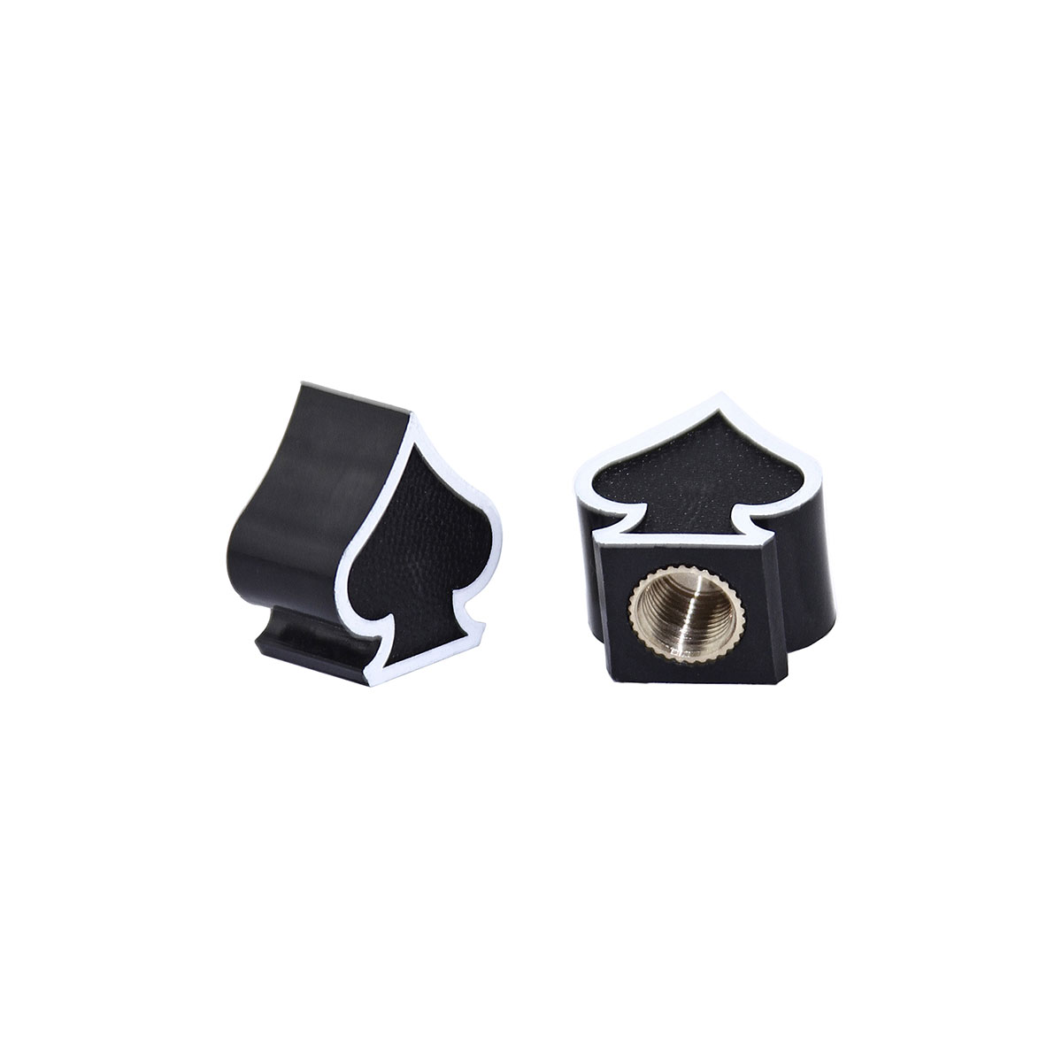 Spade Valve Caps Black Schrader Valve.