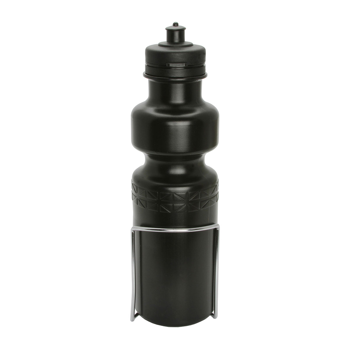 Water Bottle with Alloy Cage 28oz Black.