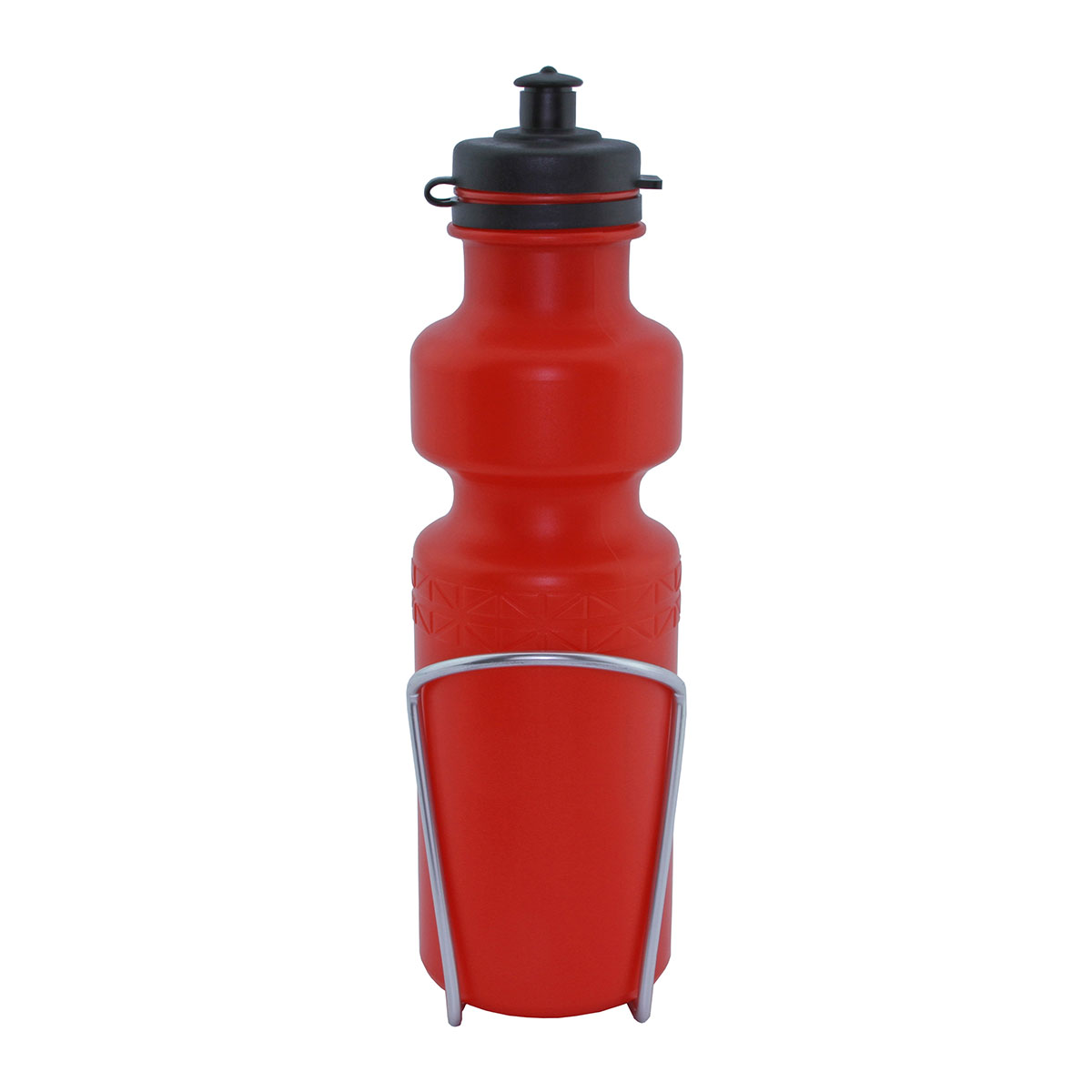 Water Bottle with Alloy Cage 28oz Red.