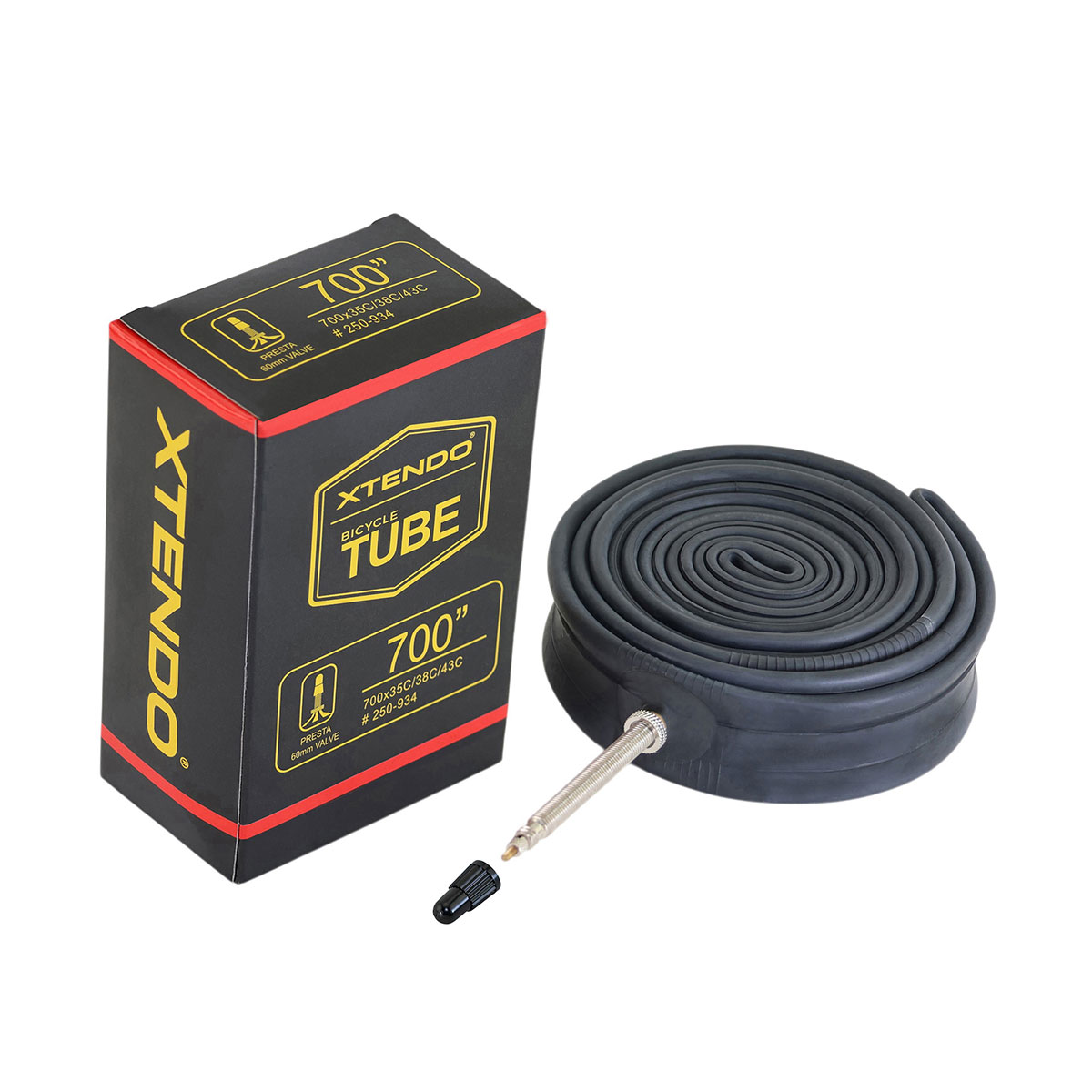 Tube 700 x 35c/38c/43c 60mm Standard Wall Thickness 1.35mm Presta/Valve.