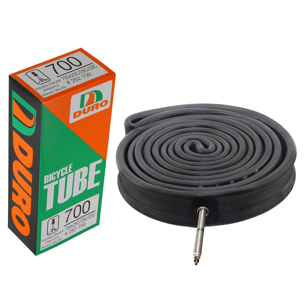 Tube 700 x 25c/28c/32c 60mm Thorn Resistant Presta/Valve.