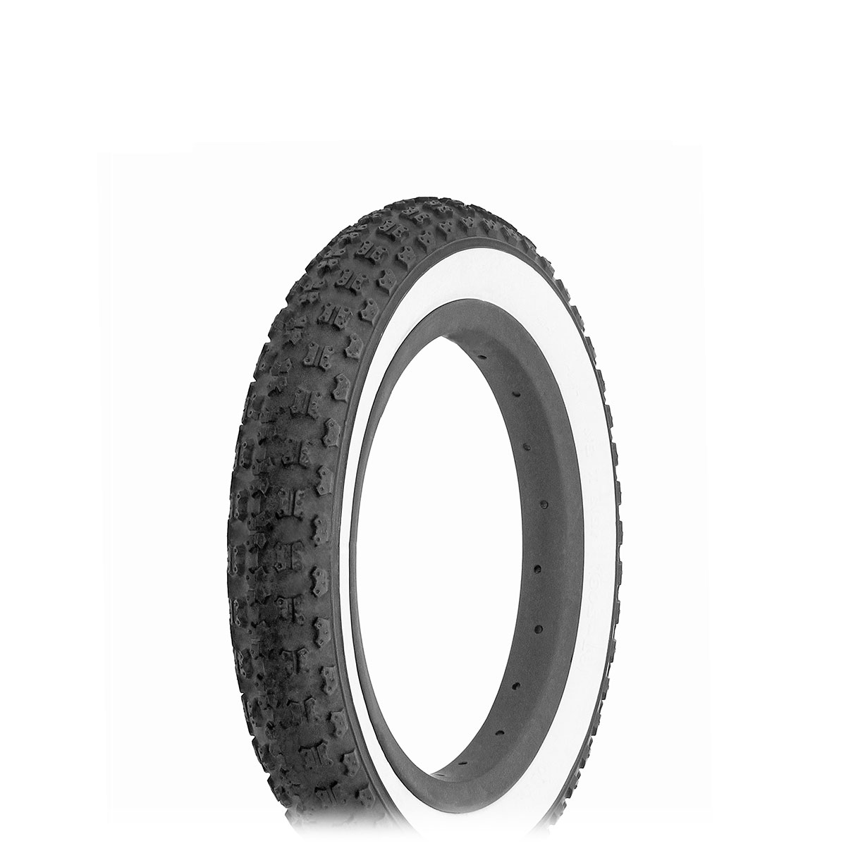 Tire 12 1/2 x 2 1/4 Black/White Side Wall HF-143G.