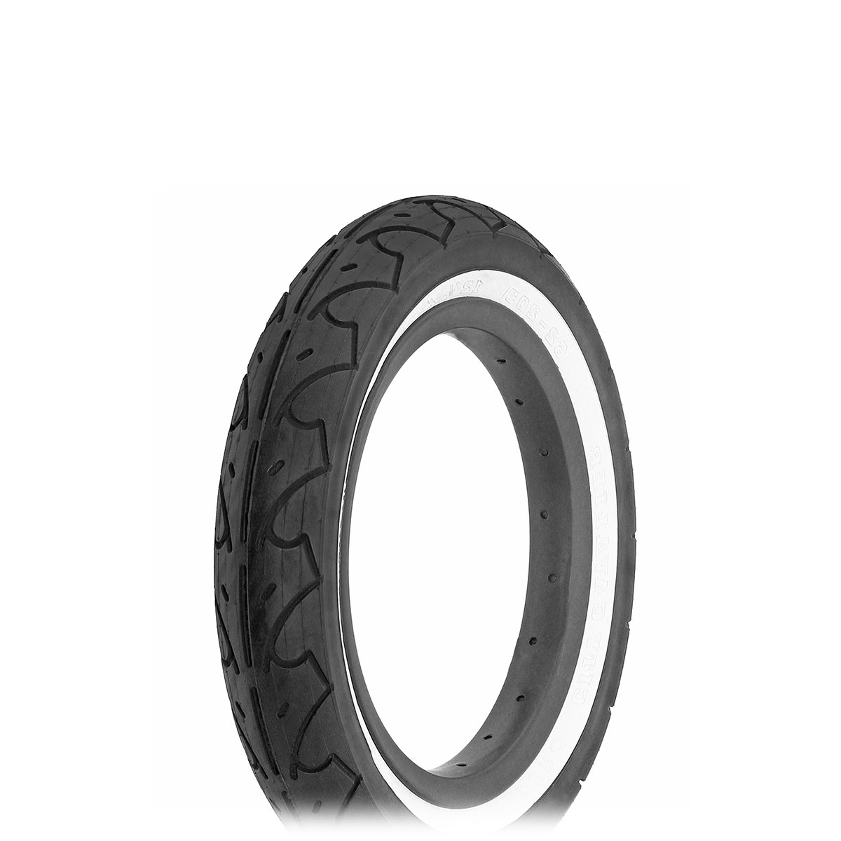 Tire 12 1/2 x 2 1/4 Black/White Side Wall HF-105.