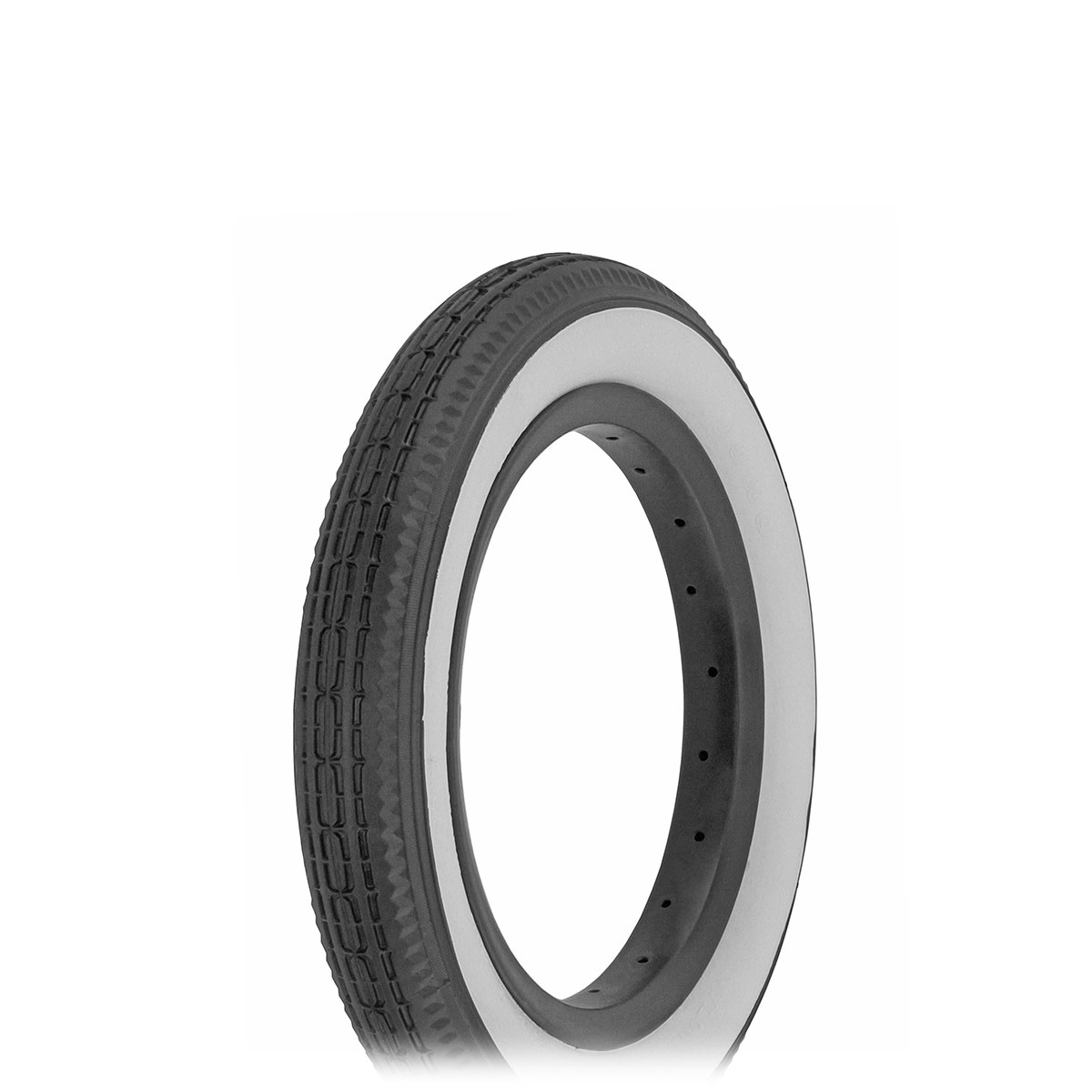 Tire 12 1/2 x 2 1/4 Black/White Side Wall HF-180.