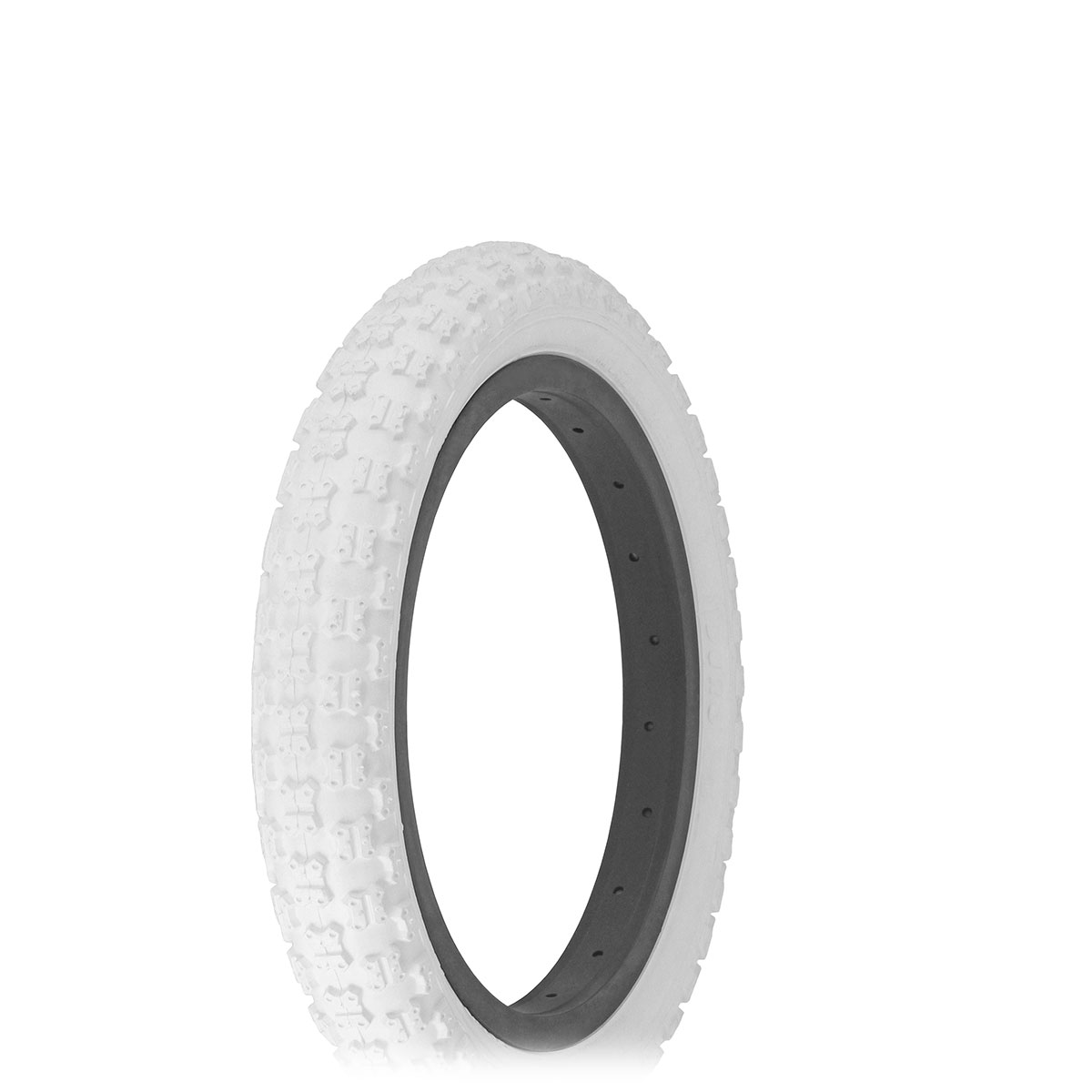 Tire 14 x 2.125 White/White Side Wall HF-143G.