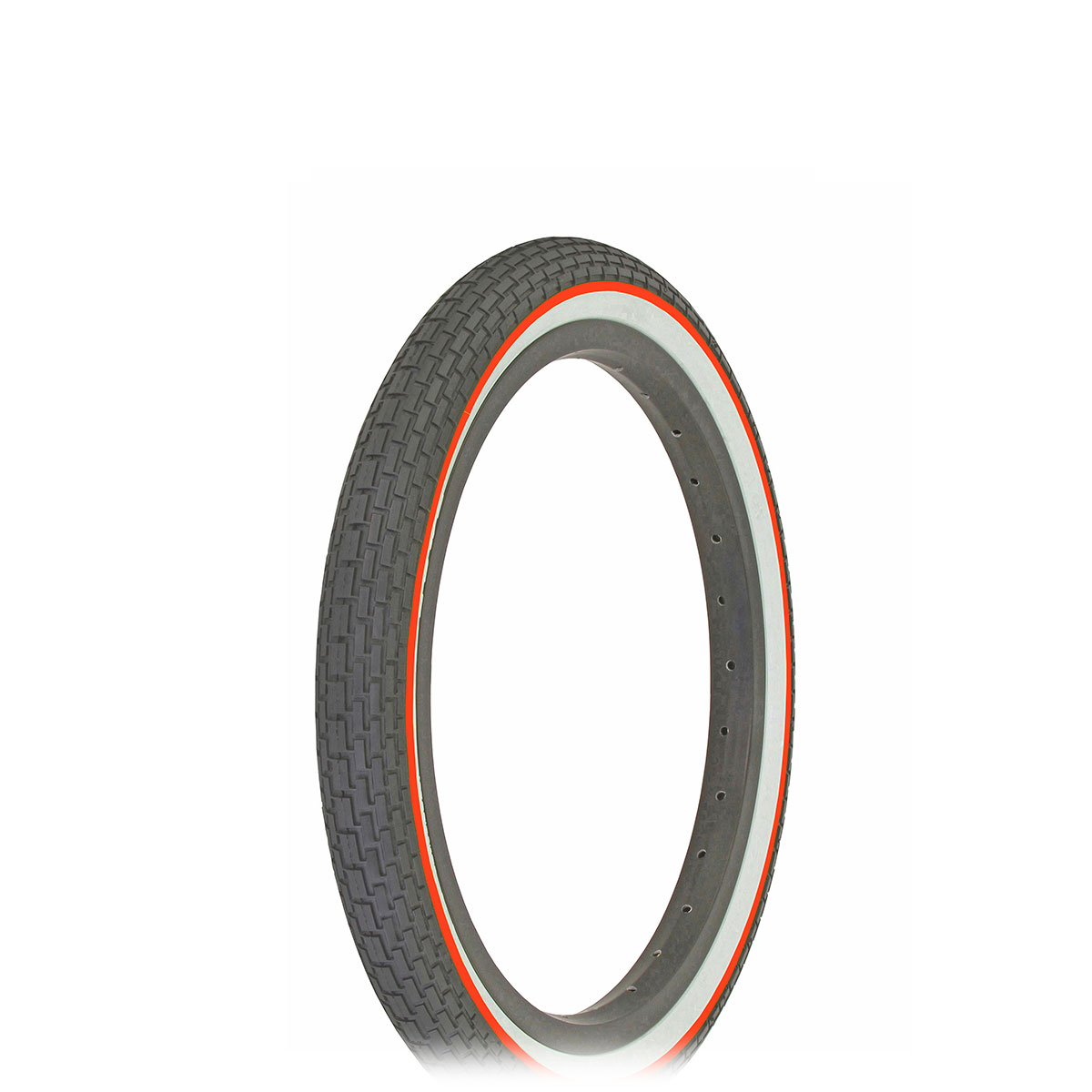 Tire 16 x 1.75 Black/White Side Wall Red Line HF-120A.