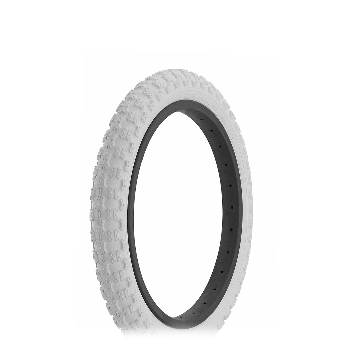 Tire 16 x 2.125 White/White Side Wall HF-143G.