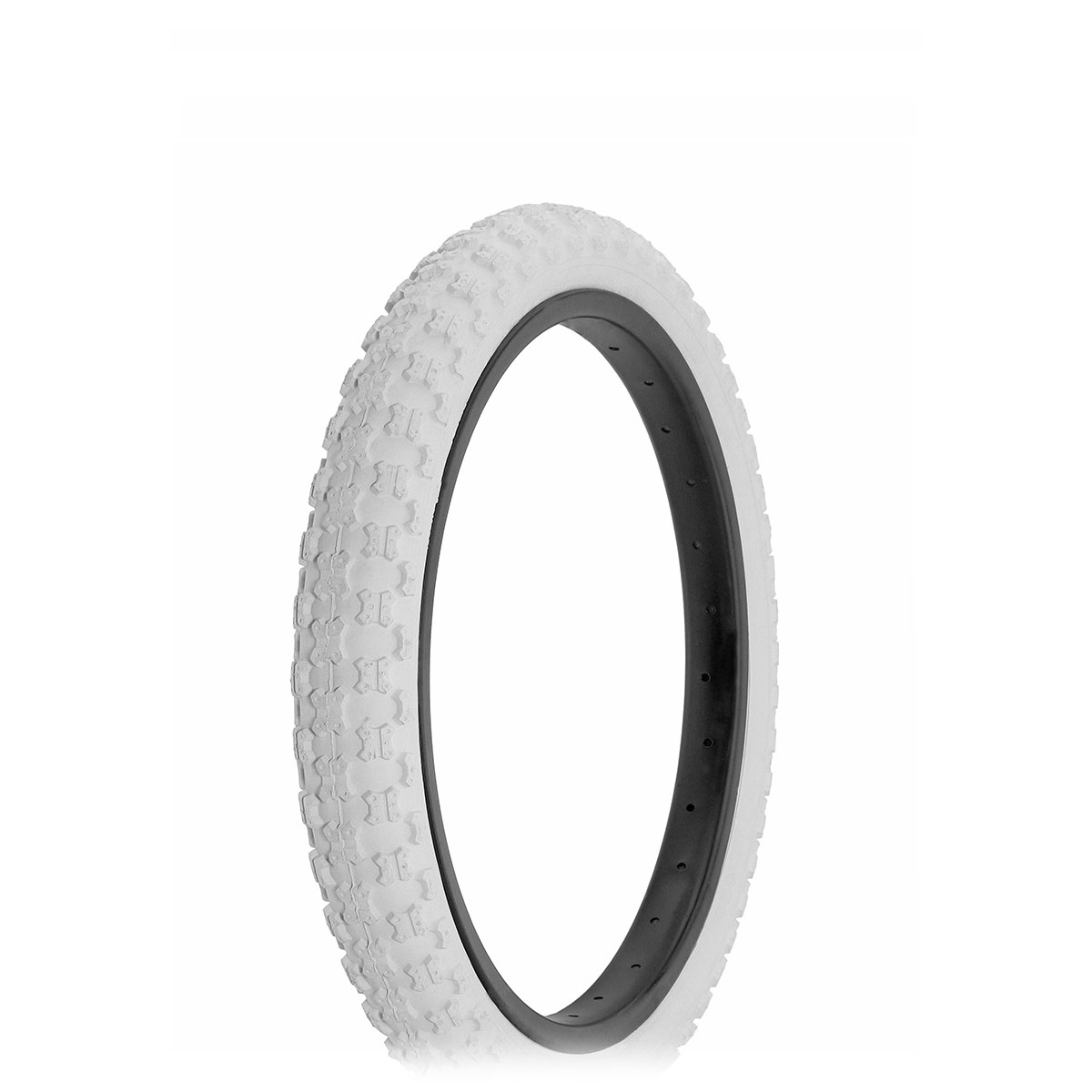 Tire 18 x 2.125 White/White Side Wall HF-143G.