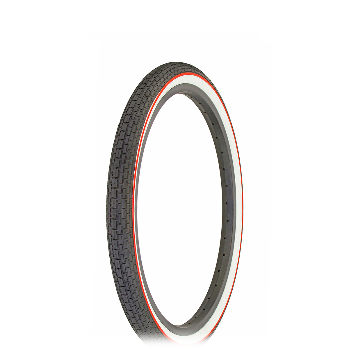 Tire 20 x 1.75 Black/White Side Wall Red Line HF-120A.