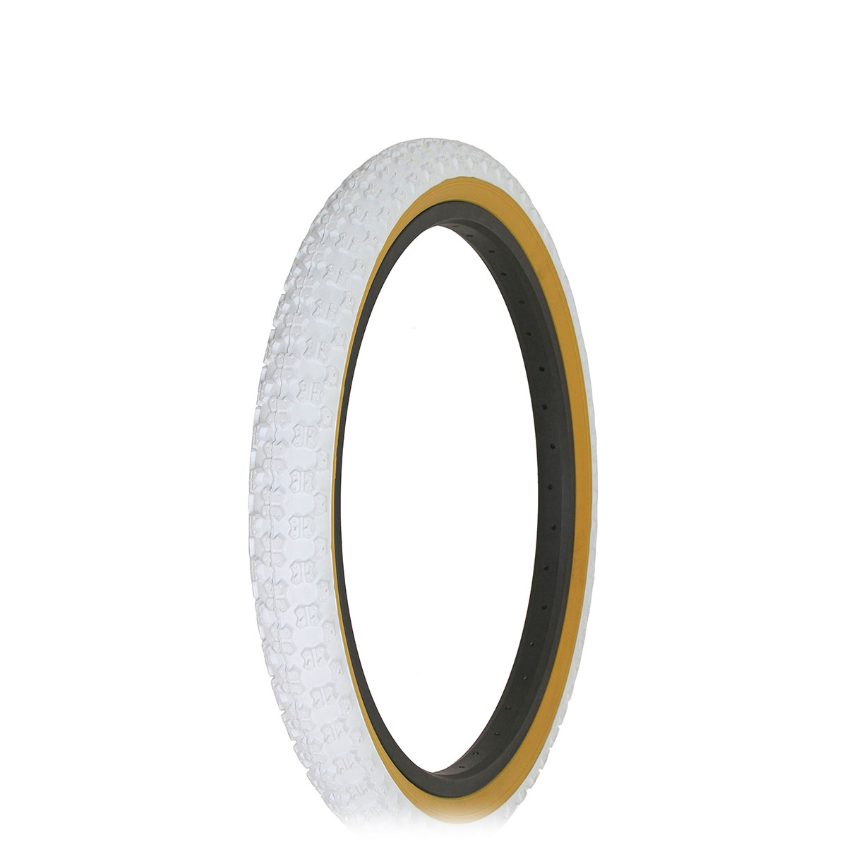 Tire 20 x 2.125 White/Gum Side Wall HF-143G.