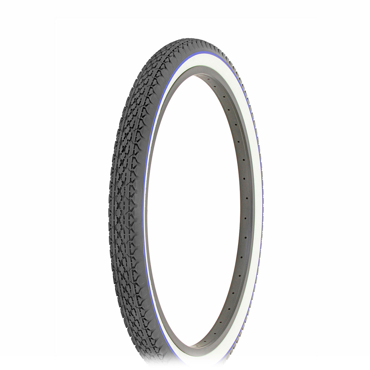 Tire 24 x 2.125 Black/White Side Wall Blue line...