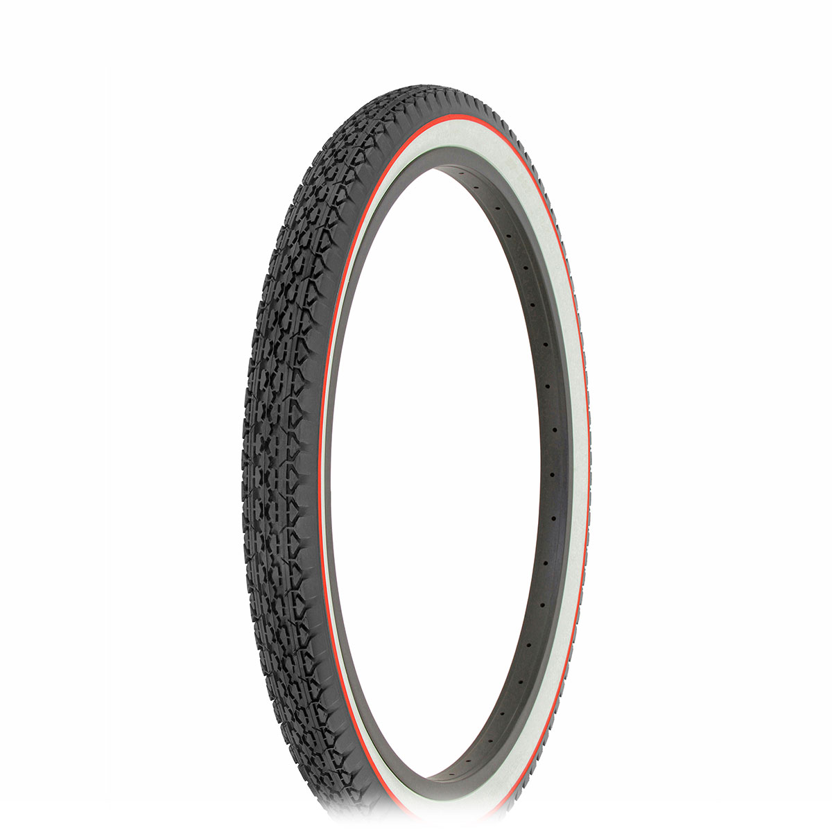 Tire 24 x 2.125 Black/White Side Wall Red line HF-133.