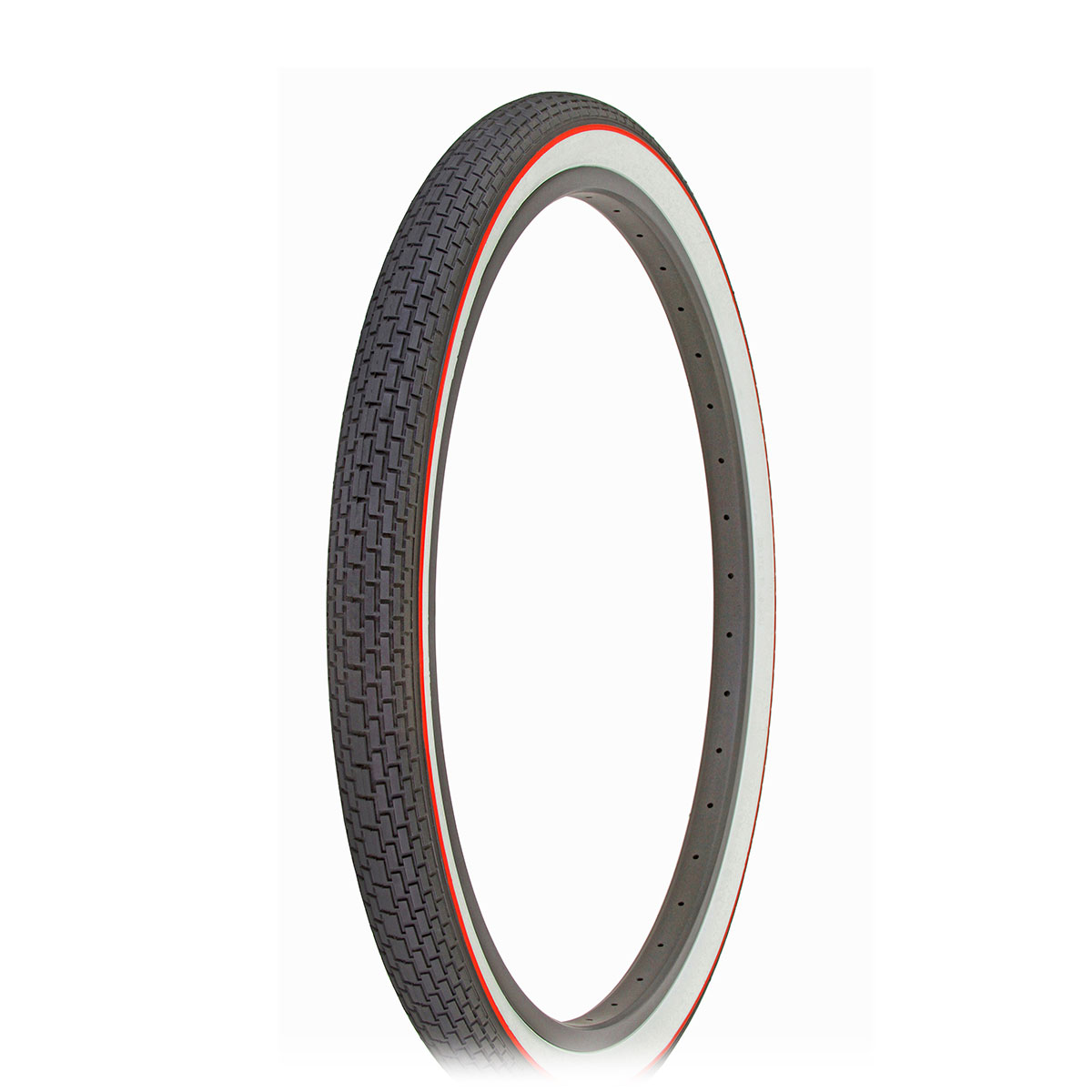 Tire 26 x 2.125 Black/White Side Wall Red Line HF-120A.
