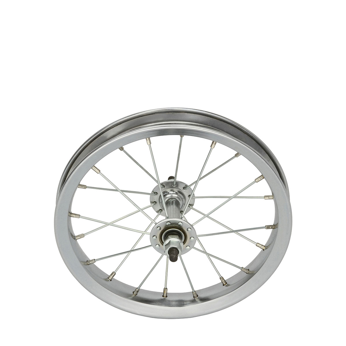 12 Inch x 32mm Steel Front Wheel 20 Spoke 14G Chrome 3/8...