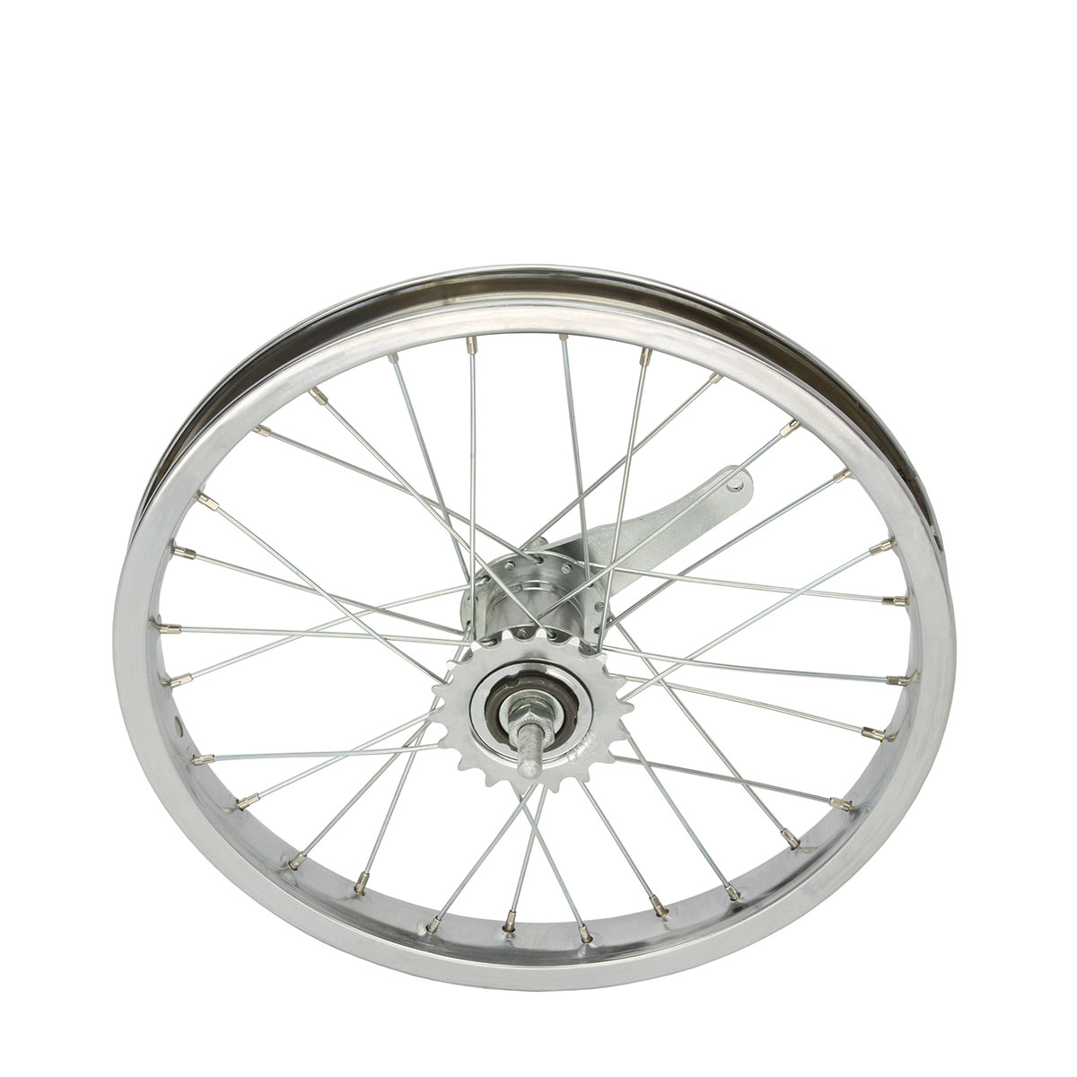 16 Inch X 32mm Steel Coaster Wheel 28 Spoke 14G Chrome...