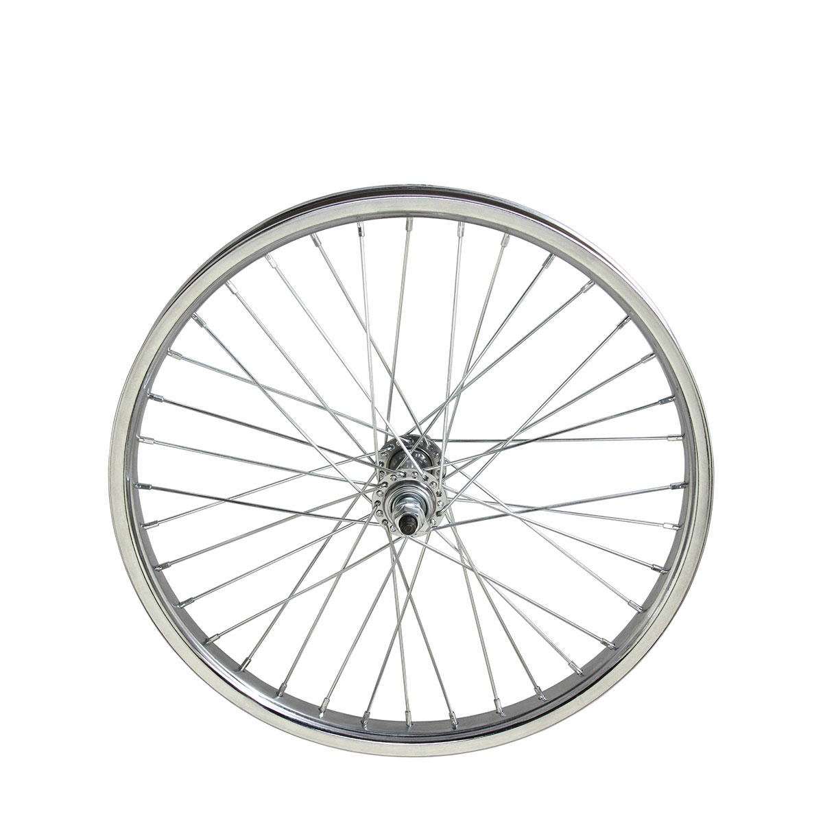 18 Inch X 32mm Steel Front Wheel 28 Spoke 14G Chrome 3/8...