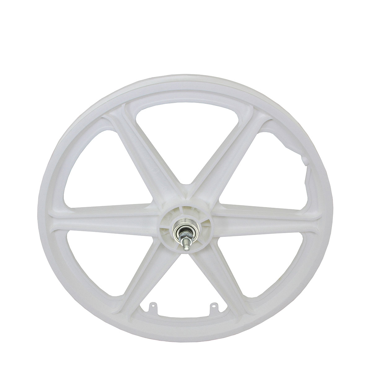 20 Inch x 38mm MAG 6-Spoke Free Wheel 3/8 Axle White.