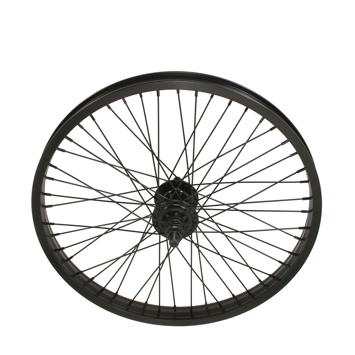 20 Inch x 34mm Alloy Rear Wheel 9T Driver 48 Spoke 14GSS/Black 14mm Axle Sealed Bearing Double Wall Black