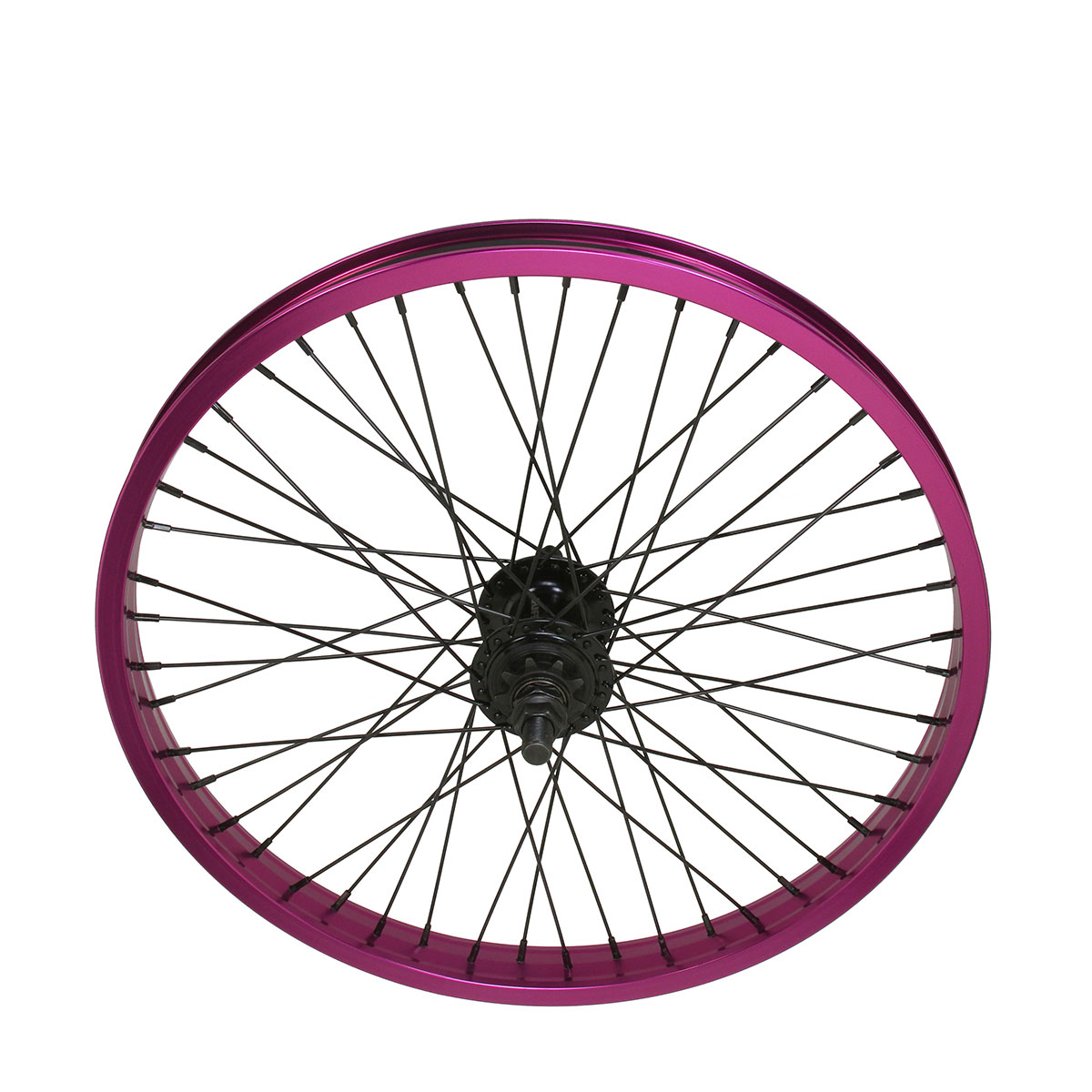 20 Inch x 34mm Alloy Rear Wheel 9T Driver 48 Spoke 14GSS/Black 14mm Axle Sealed Bearing Double Wall Purple