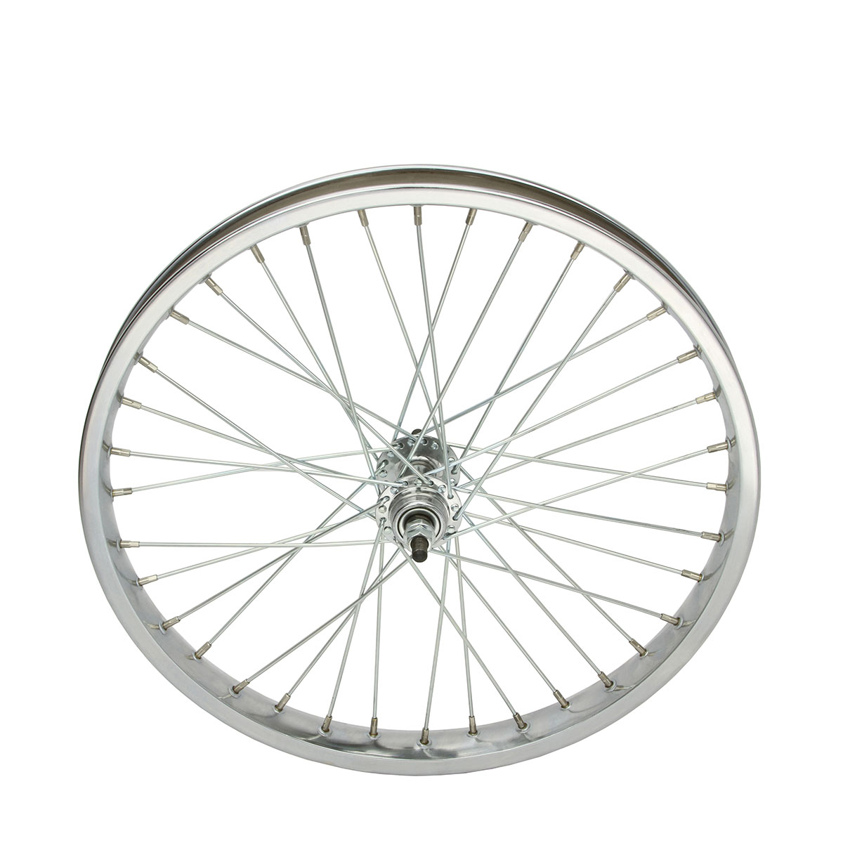 20 Inch x 38mm Steel Free Wheel 36 Spoke 12G Chrome 3/8...