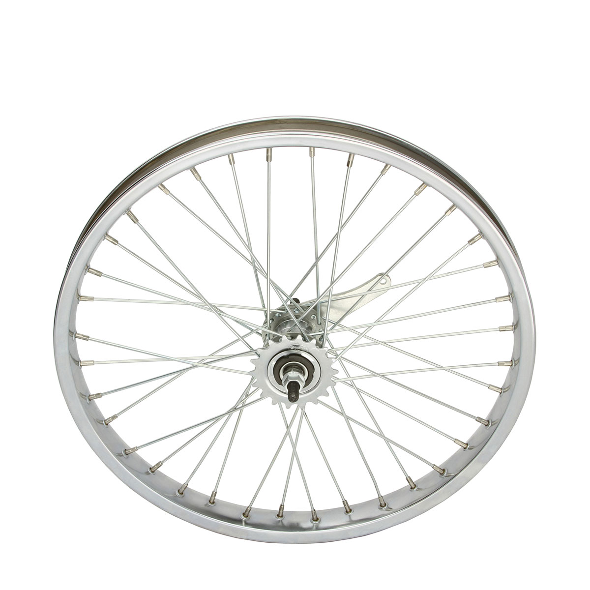 20 Inch x 38mm Steel Coaster Wheel 36 Spoke 12G Chrome...