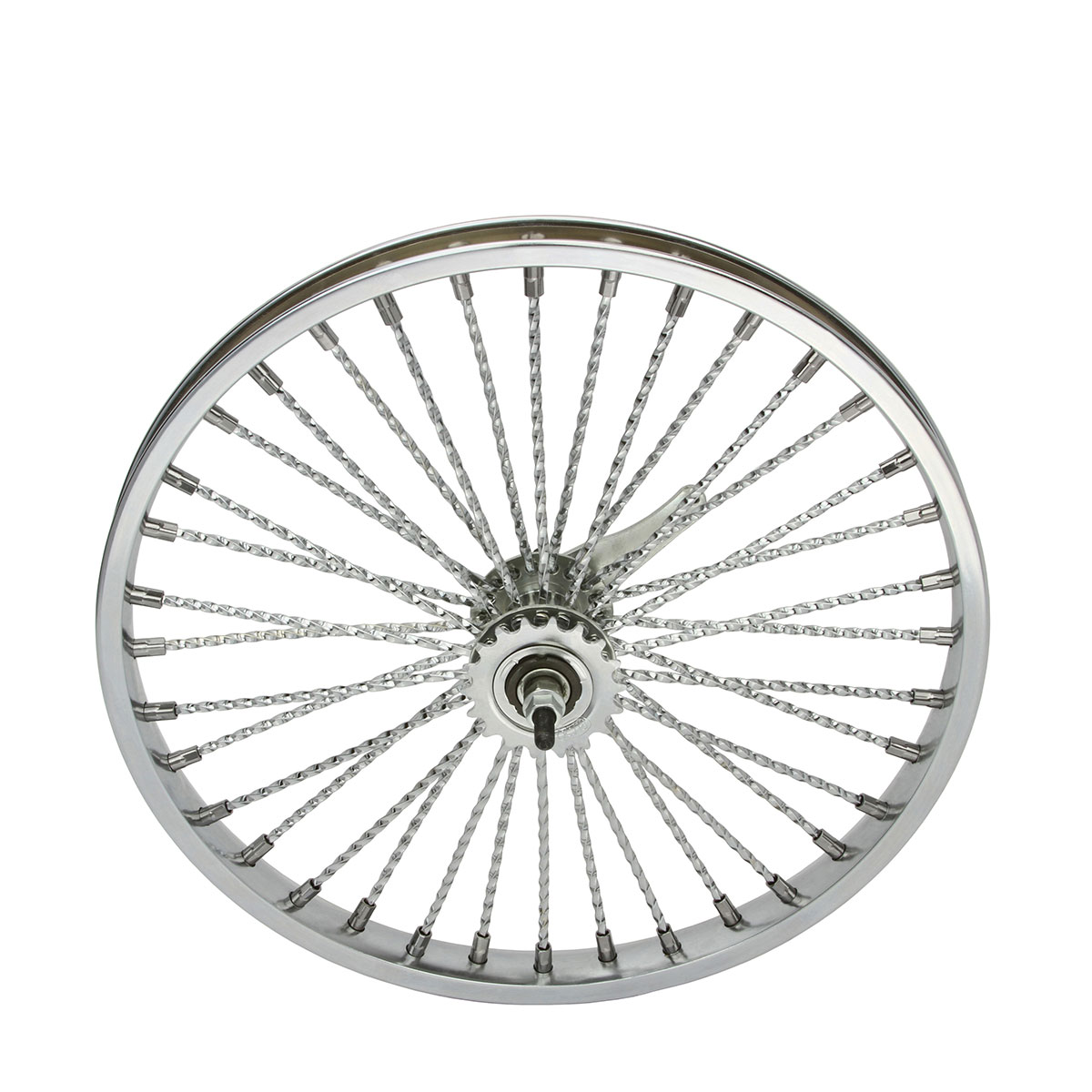 20 Inch x 32mm Steel Coaster Twisted 36 Spoke 8G Chrome...