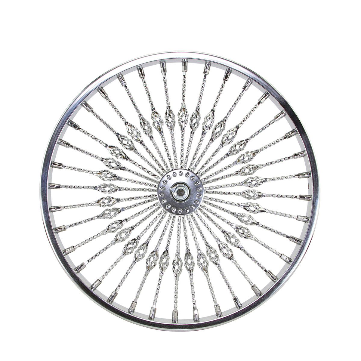 20 Inch x 32mm Steel Front Wheel Twisted Cage 36 Spoke 8G...