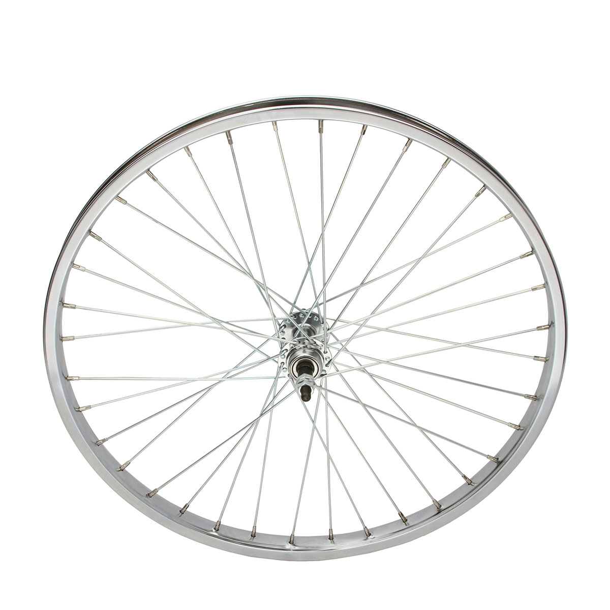 24 Inch x 32mm Steel Free Wheel 36 Spoke 12G Chrome 3/8...