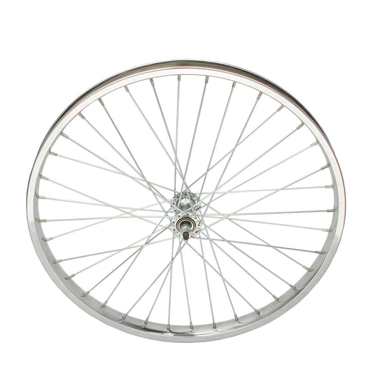 24 Inch x 38mm Steel Front Wheel 36 Spoke 12G Chrome 3/8...