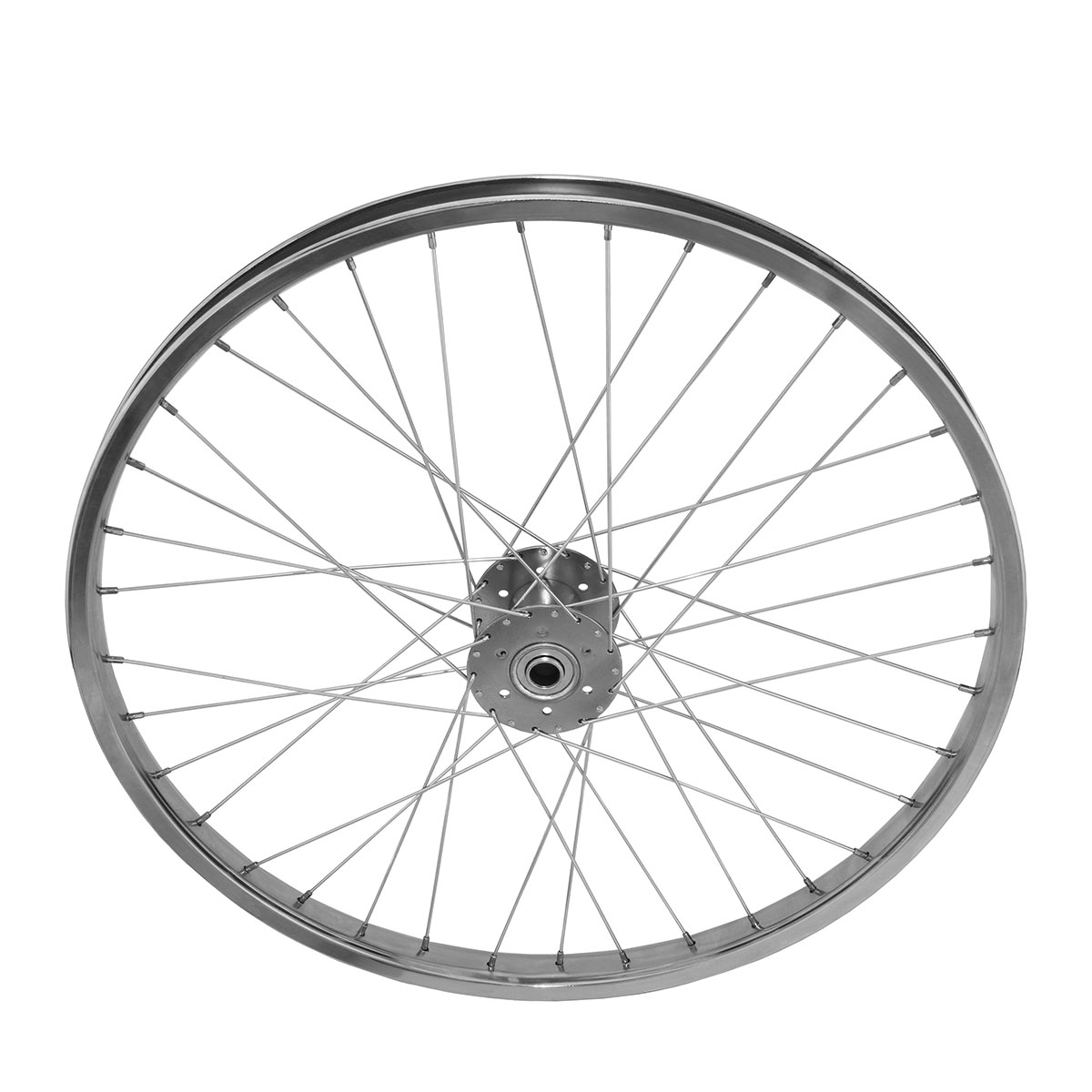 24 Inch x 32mm Hollow-Hub Steel Wheel 36 Spoke 14G Chrome...