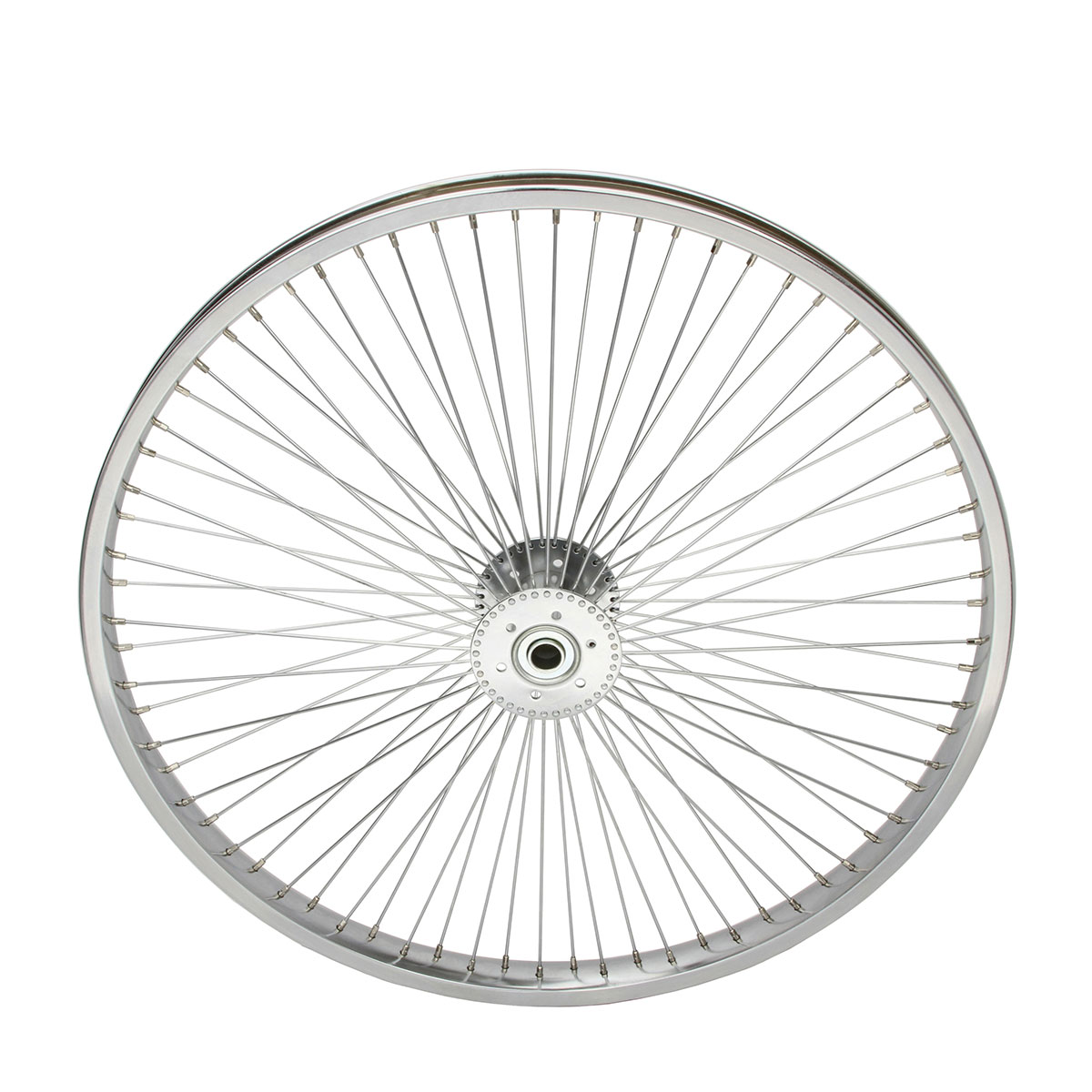 24 Inch x 32mm Hollow-Hub Steel Wheel 72 Spoke 14G Chrome...