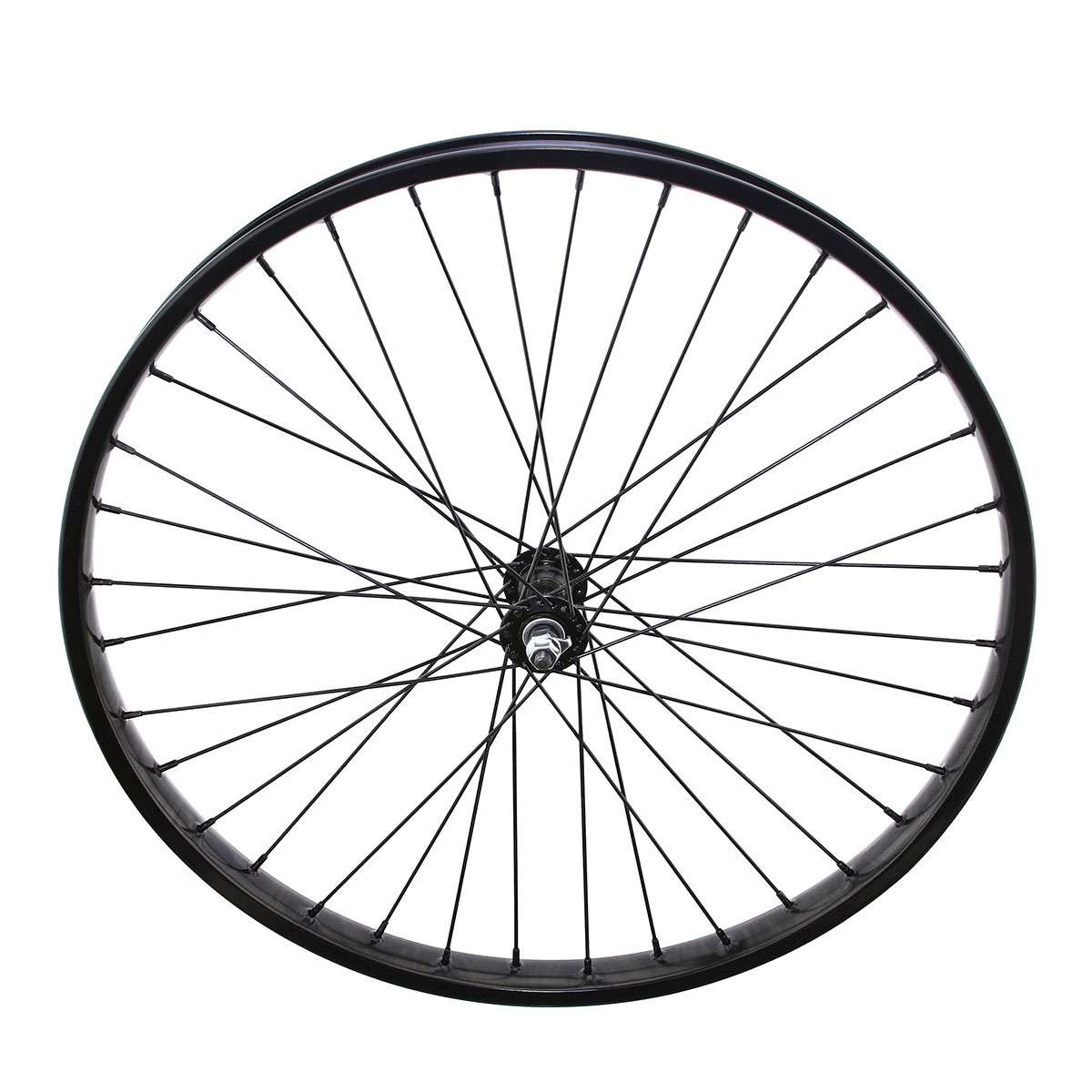 26 Inch x 38mm Steel Front Wheel 36 Spoke 12GBlack 3/8...