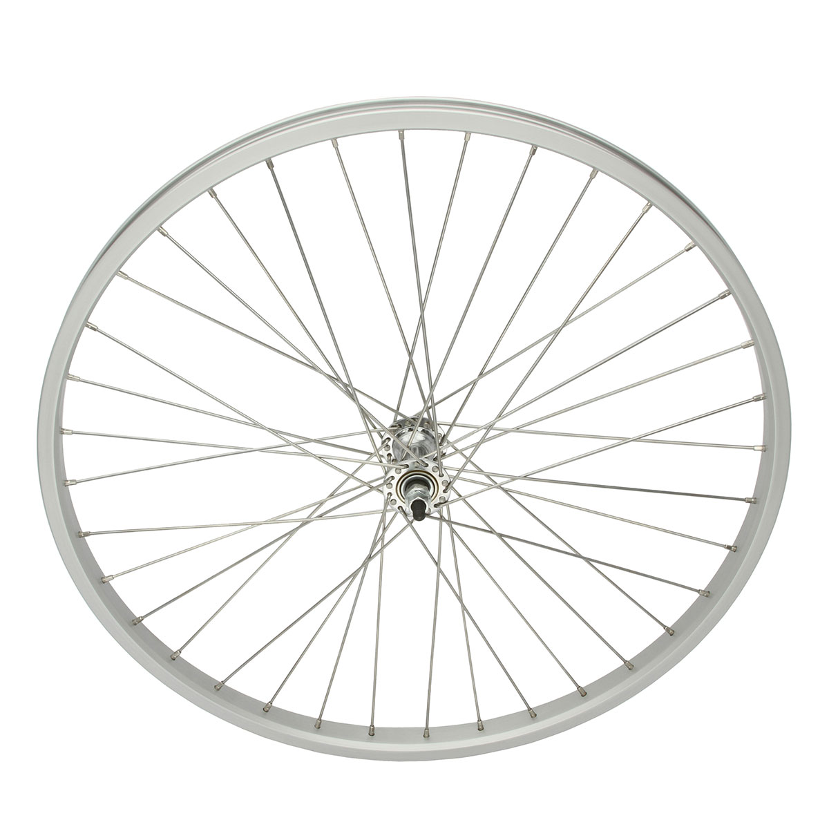 26 Inch x 32mm Alloy Front Wheel 36 Spoke 12G Chrome 3/8...