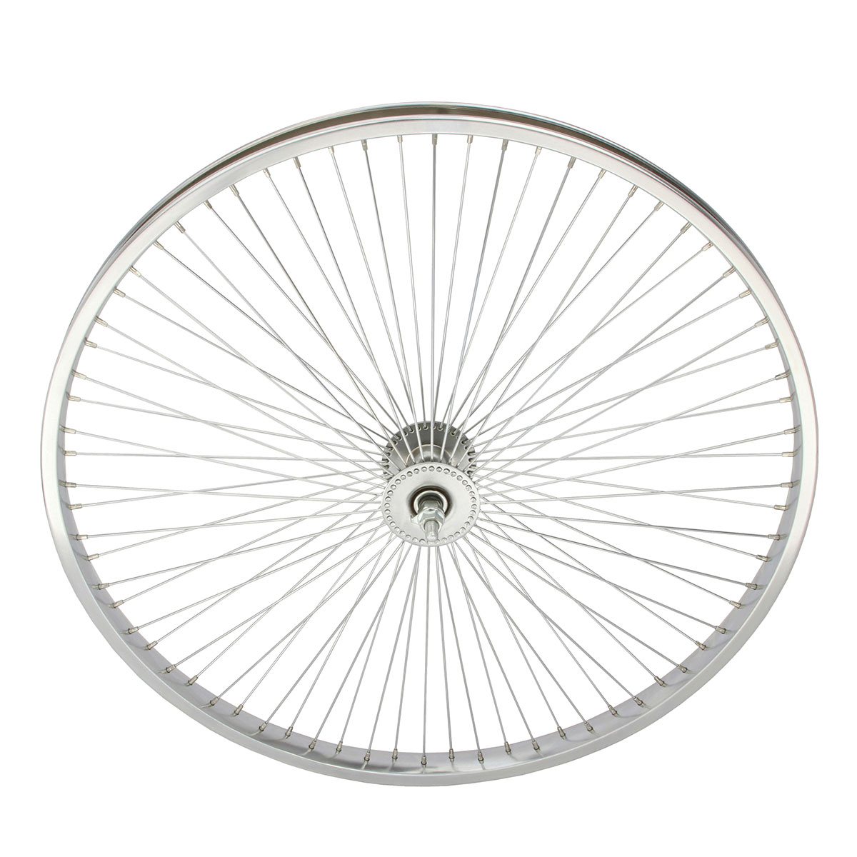 26 Inch x 32mm Steel Front Wheel 72 Spoke 14G Chrome 3/8...