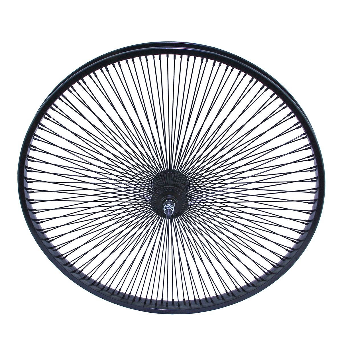 26 Inch x 32mm Steel Front Wheel 144 Spoke 14G Black 3/8...