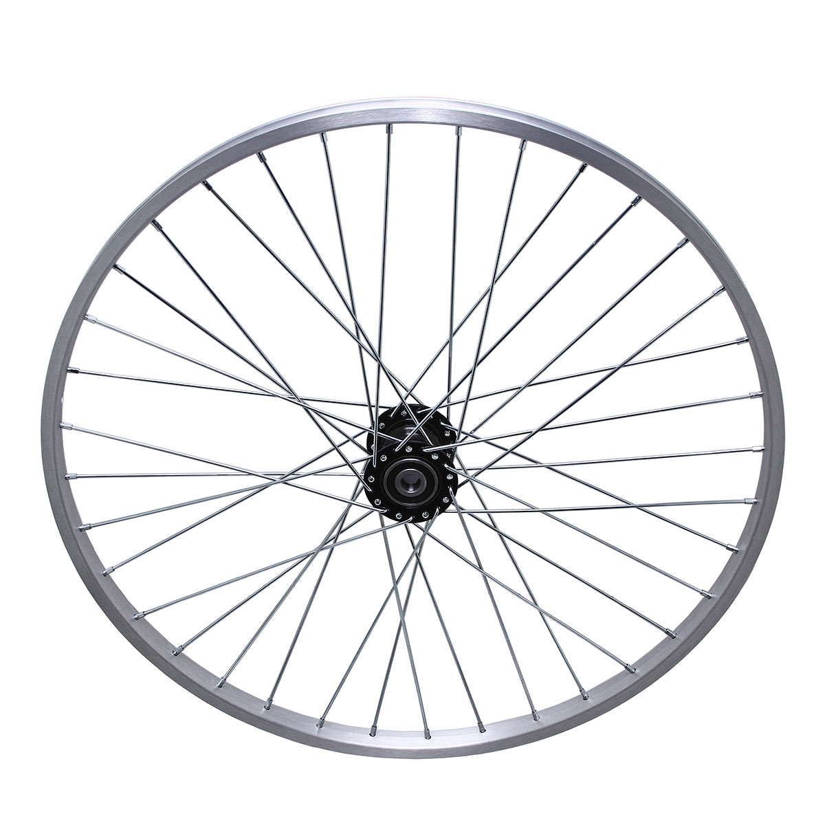 26 Inch x 26mm Hollow-Hub Alloy Wheel 36/Spoke 12G Chrome F/Left Bearing 15mm id x 35mm od Single Wall Silver.