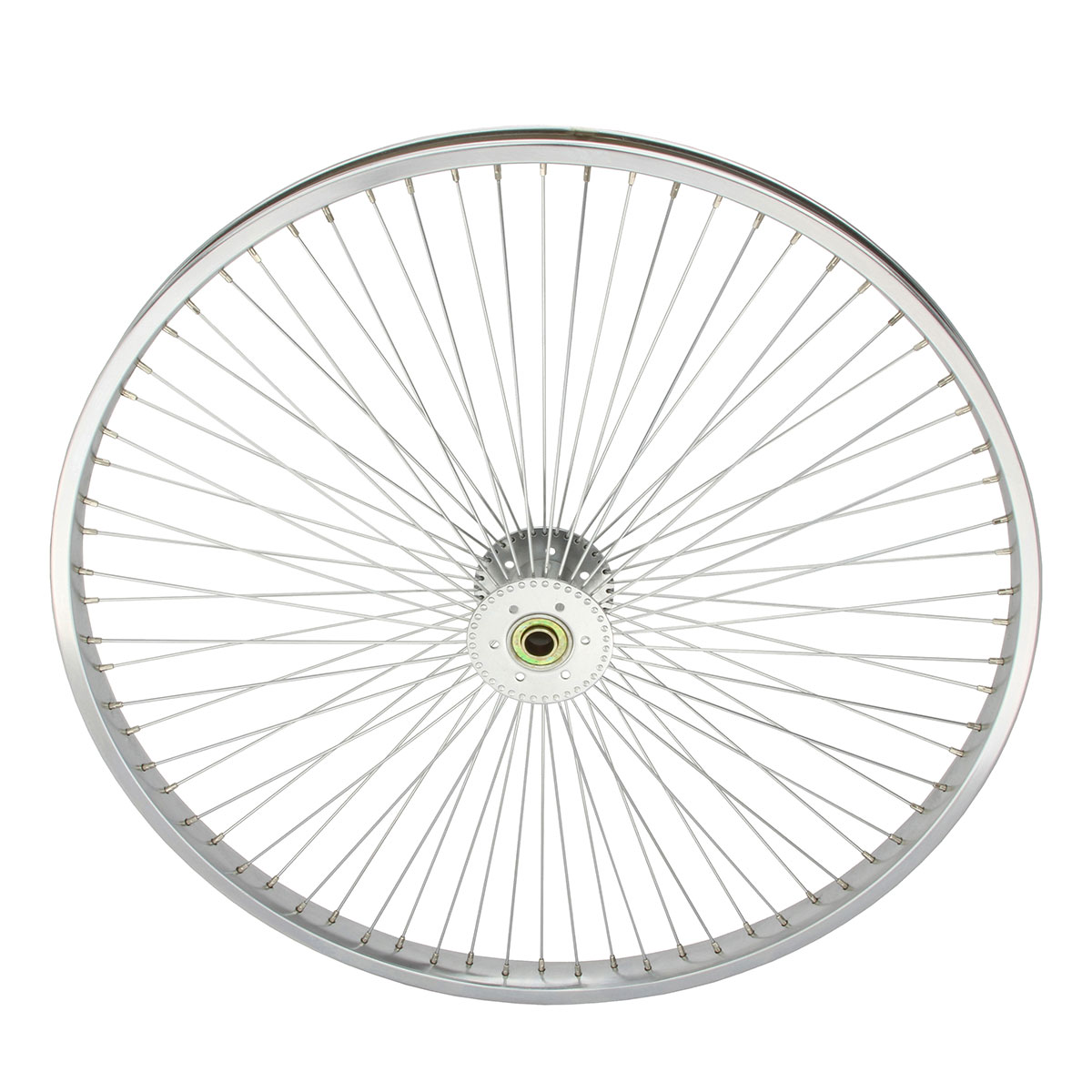 26 Inch x 32mm Hollow-Hub Steel Wheel 72 Spoke 14G Chrome...