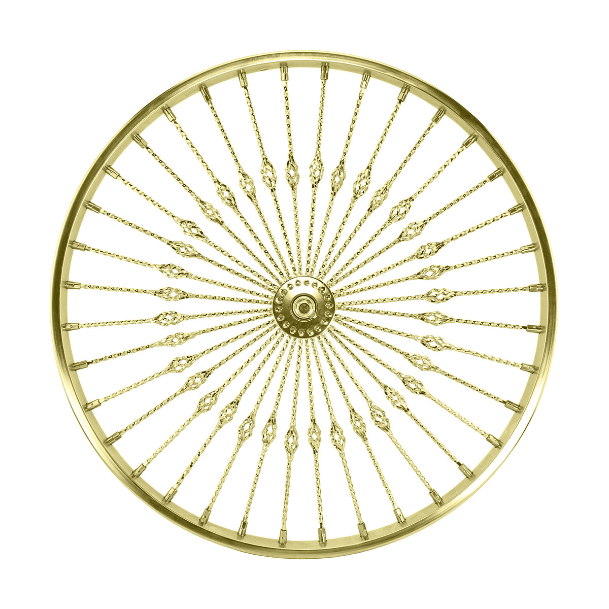 26 Inch x 32mm Steel Front Wheel Twisted Cage 36 Spoke 8G...