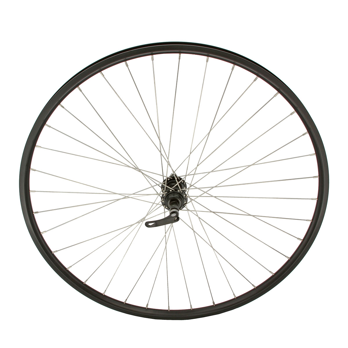 700c x 23mm Alloy Free Wheel 36 Spoke 14G Black 3/8 Q.R/Axle Double Wall Black.