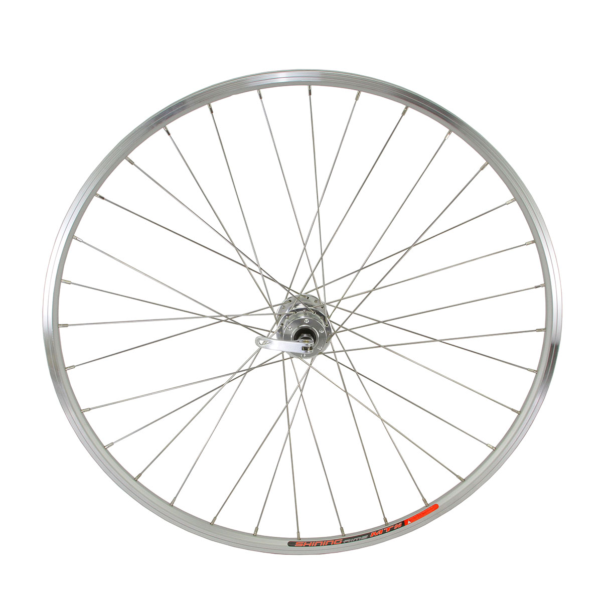 700c x 23mm Alloy Front 6/Bolt Disk Wheel 36 Spoke 14G Silver 3/8 Q.R/Axle Double Wall Silver.