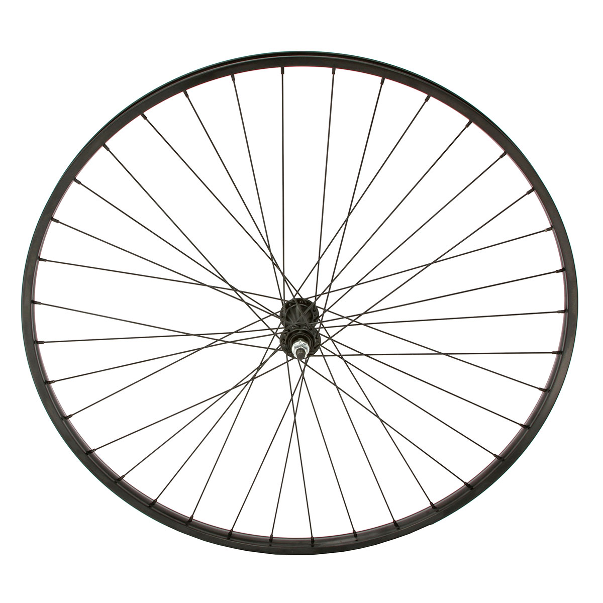 27 x 1 1/4 Alloy Front Wheel 36 Spoke 14G Black...