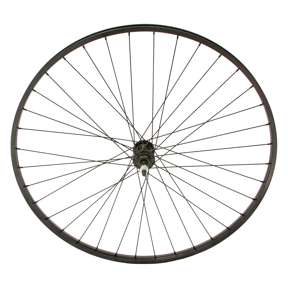 27 x 1 1/4 Alloy Free Wheel 36 Spoke 14G Black 3/8 Axle...