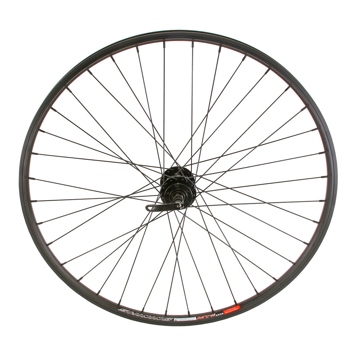 27.5 Inch x 25mm Alloy Front 6/Bolt Disk Wheel 36 Spoke 14G Black 3/8 Q.R/Axle Double Wall Black.