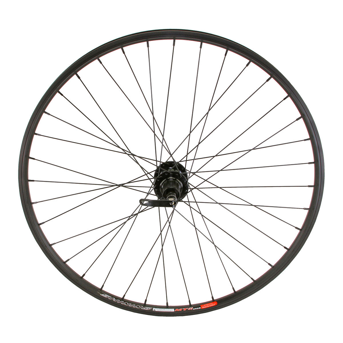 27.5 Inch x 25mm Alloy Rear 6/Bolt Disk Wheel 36 Spoke 14G Black 3/8 Q.R/Axle Double Wall Black.